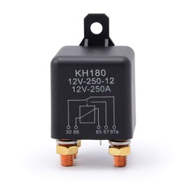 FOSHIO Automotive Normally Open/Normally Closed Relay 12V 250A 5 Pole Power On/Off Heavy Duty Continuous Relay Electric Starter Relay Split Charger Contactor SPDT 5 Pin for Truck Boat Marine