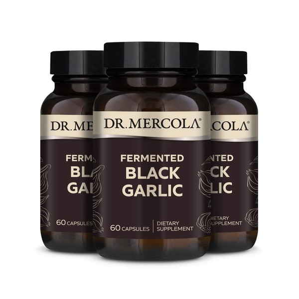 Dr. Mercola Fermented Black Garlic, 90 Servings (180 Capsules), Dietary Supplement, Supports Immune Health, Non-GMO