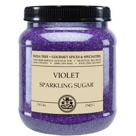 India Tree, Ultra Violet Sparkling Sugar, Canister | Shimmery Sugar Sprinkles for Baking and Decorating | 3.4 Lb (Pack of 2)