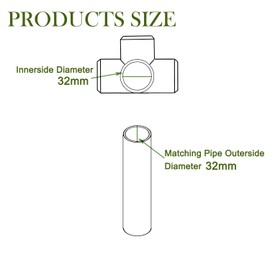 Gardening Will 10Pcs 3 Way T Tpye 32mm Heavy Duty PVC Fitting Furniture Build Greenhouse Frame Connectors