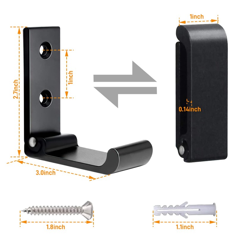 La Llareta Coat Hooks Wall Mounted, 4 Pieces Foldable Wall