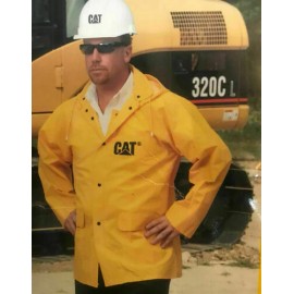 CATERPILLAR NEW CATERPILLAR CAT Safety YELLOW 35 mil Lined Rain Jacket - MEN'S SIZE 2X-LARGE