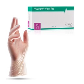 Viawant® Vinyl Pro Disposable Gloves XL [Pack of 100] Very Touch Sensitive - Sturdy, Powder-Free & Latex Free - Tear-Resistant Rubber Gloves