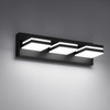 JZEKVN Modern LED Bathroom Lights Fixtures(3-Light),Metal Black Acrylic Wall Lighting,Vanity