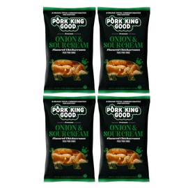Pork King Good Onion And Sour Cream Flavored Pork Rinds 4 Pack Keto Snacks