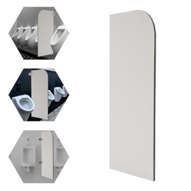 16 x 35 inch Urinal Screen Toilet Partition, Wall-Mounted Men Urinal Partial Screen, Urinal Partition Divider Screen, Water-proof Baffle Bathroom Partition for Public Places (Light Grey+Round Angle)