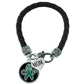 Holly Road Bracelet Custom Cerebral Palsy Awareness Black Leather MOM OR DAD charm ONLY Jewelry
