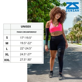 Zensah Full Leg Compression Sleeve - Long Full Length Support for Thigh, Knee, Calf for Men, Women, Running, Basketball, Football (Medium, Heather Grey)