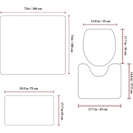 Mario Bathroom 4 Pieces Set Shower Curtain, Toilet Lid Cover and Bath Mat, Non-Slip Rugs, Durable and Waterproof, for Bathroom Decor Set, 72" x 72"