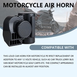 Train Horn Kit - 150DB Air Horn for Car, Motorcycle, Truck, Boat, & Pickup - 12V Super Loud horn with button, Motorbike-Compatible