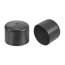 sourcing map 2pcs 60mm(2 3/8") Rubber End Caps, Round Vinyl Plug Insert Plastic End Caps for Tubing, Fence, Pipe Post, Furniture, Railing, Dark Gray