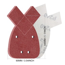 KONGMING Mouse Velcro Sandpaper Pack of 100 Grit 40 60 80 100 120 180 240 320 400 600 Grit Sanding Sheets with Extra 2 Tips for Triangle Sanders