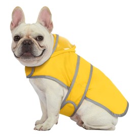 HDE Dog Raincoat with Clear Hood Poncho Rain Jacket for Small Medium Large Dogs Yellow - M