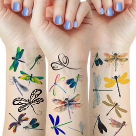 60 Pieces Dragonfly Temporary Tattoos, Birthday Party Decorations Favors Supplies Decor, Cute Insect Dragonflies Tattoo Stickers Gifts for Kids Boys Girls School Prizes