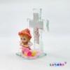 Cruz de Cristal Recuerdo Bautizo Niña 12 Piezas