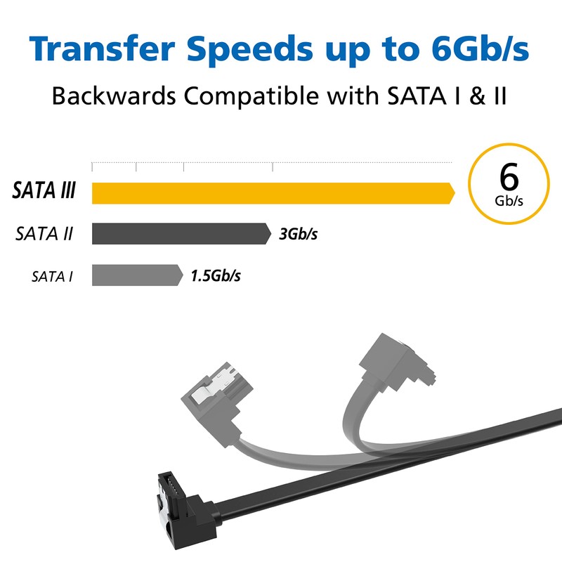 Akasa SATA Cable 6Gb/s Angled 100cm