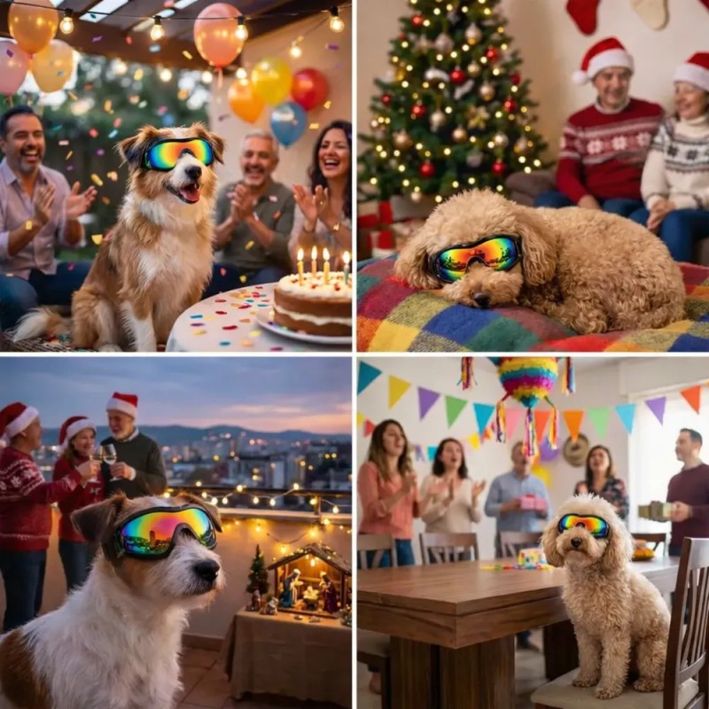 Gafas Negras Para Perros, Raza Pequeña, Resistentes A Los Ra