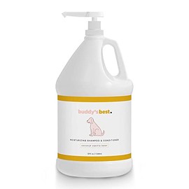 Buddy's Best Dog Shampoo for Smelly Dogs - Skin-Friendly, Oatmeal Dog Shampoo and Conditioner for Dry and Sensitive Skin - Moisturizing Puppy Wash Shampoo, Coconut Vanilla Bean Scent, 1 Gallon
