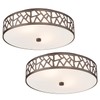 VICNIE 2 PK Flush Mount Ceiling Light Fixture, 12 Inch