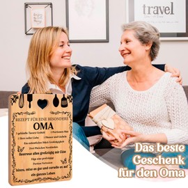 Apjielop Grandma Gift - Bamboo Chopping Board, Gift Ideas for Grandma, Birthday Gifts for Grandma from Daughter/Son, Gifts for Grandma Recipe for a Special Grandma