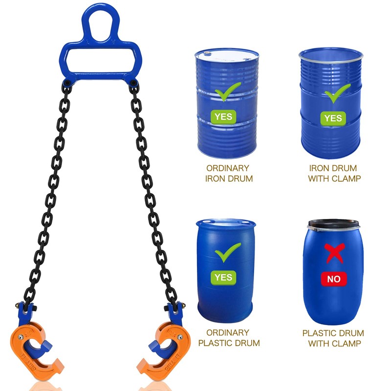 AIindu 55 Gallon Drum Lift -Chain Drum Lifter- 2200 lb