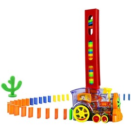 Domino Train - 120Pcs Domino Blocks Game - Building and Stacking Toy Blocks Domino Set Ideal Gifts for Kids Age 3+ Boys Girls