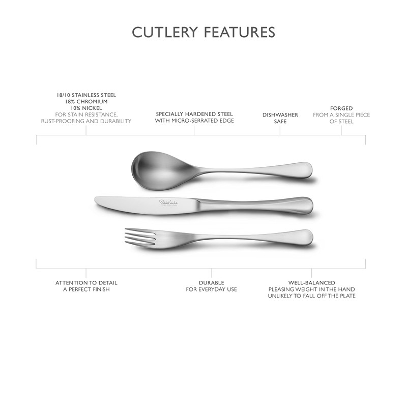 Robert Welch RW2 Satin Cutlery Coffee/Espresso Spoon, Set of 8.