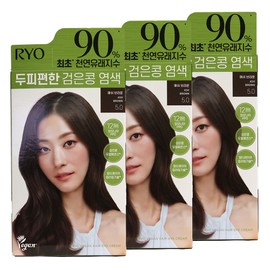 Ryeo scalp-friendly black bean hair dye 5.0 ash brown x3 / 려 두피 편한 검은콩 염색약 5.0 애쉬브라운 x3개
