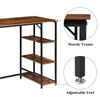 IBUYKE 40”H Bar Table with 3 Storage Shelves, High Dining