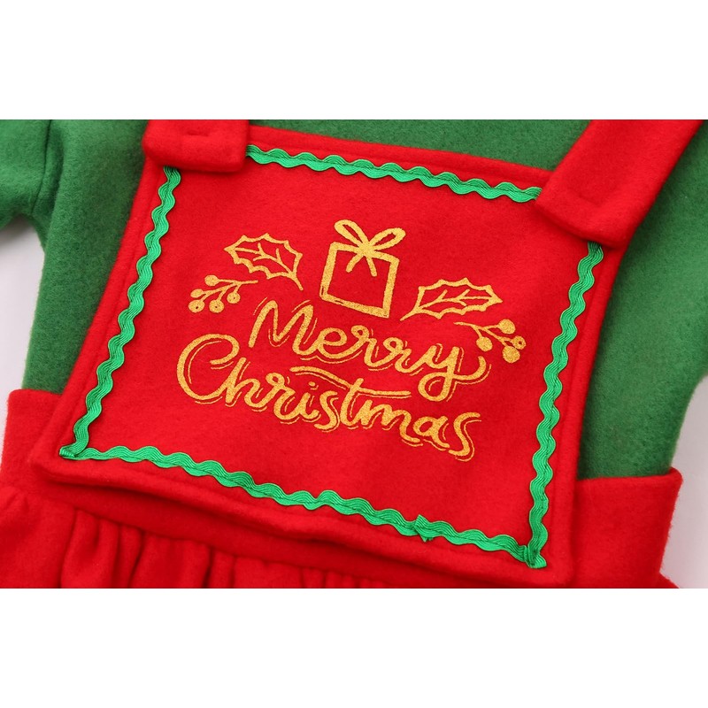 Disfraz de elfo de Navidad para niñas y niños (3-5T)