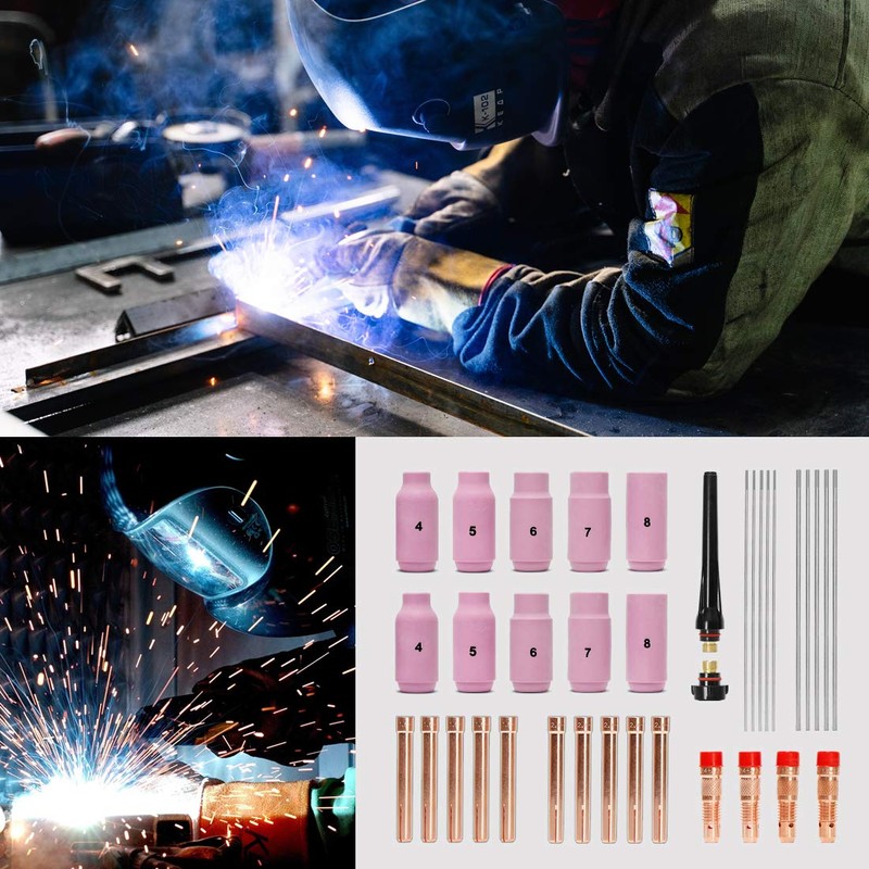 Wisamic TIG Welding Accessories Wear Parts Set 36 Pieces, Clamping