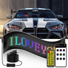 LED Sign for Car,Programmable LED Sign USB 5V Bluetooth Application Control DIY,Flexible Matrix Panel Devil Eyes Animation Scrolling Display for Car,Store, Party, Bar, Hotel, Concer