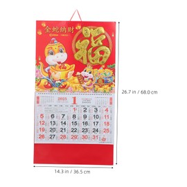 Operitacx 2025 Year of The Snake Chinese Style Wall Calendar with Red Envelopes Monthly Desktop Calendar for Home and Office Decoration