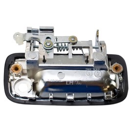 TRQ Front Left Exterior Door Handle Chrome Drivers Side Compatible with 1995-2004 Toyota Tacoma