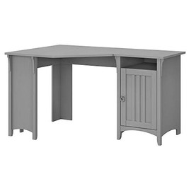 Bush Furniture Salinas 55W Corner Desk with Storage in Cape Cod Gray