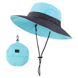 FYting Women's Sun Hat Sun Protection Head Women Men Foldable UPF 50+ Rainproof Sun Protection Quick Drying Beach Swimming Pool Camping Picnic Mountaineering Fishing Travel (Pink), blue, M