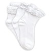 Jefferies Socks Girl's Seamless Eyelet Lace Ruffle Bubble Stitch Ankle