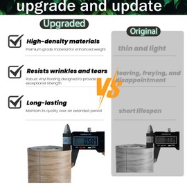 Oxdigi Vinyl Flooring Roll Peel and Stick 24"x 196"/32 Sq.Ft, Self Adhesive Wood Planks Floor Sticker, Wear-Resistant Waterproof and Easy DIY Floor Covering for Kitchen, Bathroom, White Grey Wood