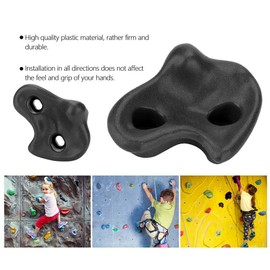 VGEBY 10Pcs Rock Climbing Holds, Plastic Kids Wall Rock Climbing Stone Hardware with Mounting Hardware Screws(Black) Children'S Sports Equipment Rock Climbing Holds Rock Climbing Holds