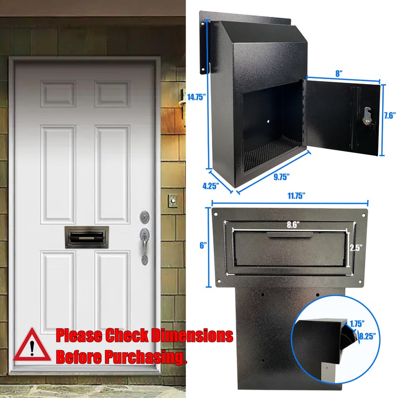 Plugsharge Door Drop Box, Mail Slots, Through The Door Locking