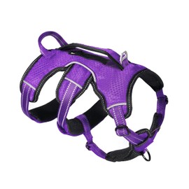 Tuff Pupper Updated for 2024 - Tracker No Escape Dog Harness | Dual Escape Proof Leash Attachments | 5 Point Adjustable Fit Harness for Dogs | Padded Dog Harness for Comfort | Handle Dog Lift Harness