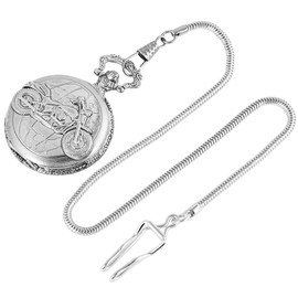 Excellanc 4000045 Unisex Pocket Watch Metal Analogue Quartz Analogue, Antique silver