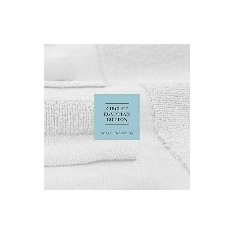 White Classic Luxury Bath Mat Floor Towel Set - 100%