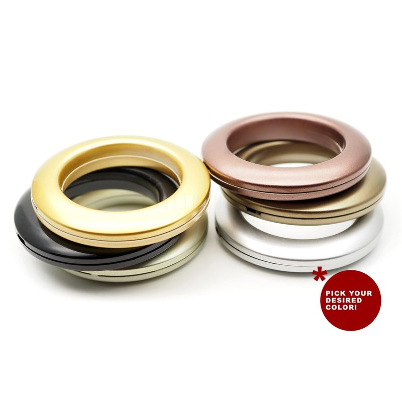 CRAFTMEMORE Curtain Grommets 1-9/16” (40mm) Inner Diameter Plastic Curtain Rings,
