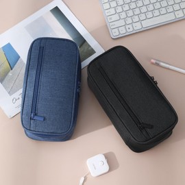 XUANXIE Pencil Case Pencil Case Large Capacity Pencil Case Large Men's Pouch Bag for Women Zip Smoothy Pen Case Pen Holder for School & Office, blue, Klein