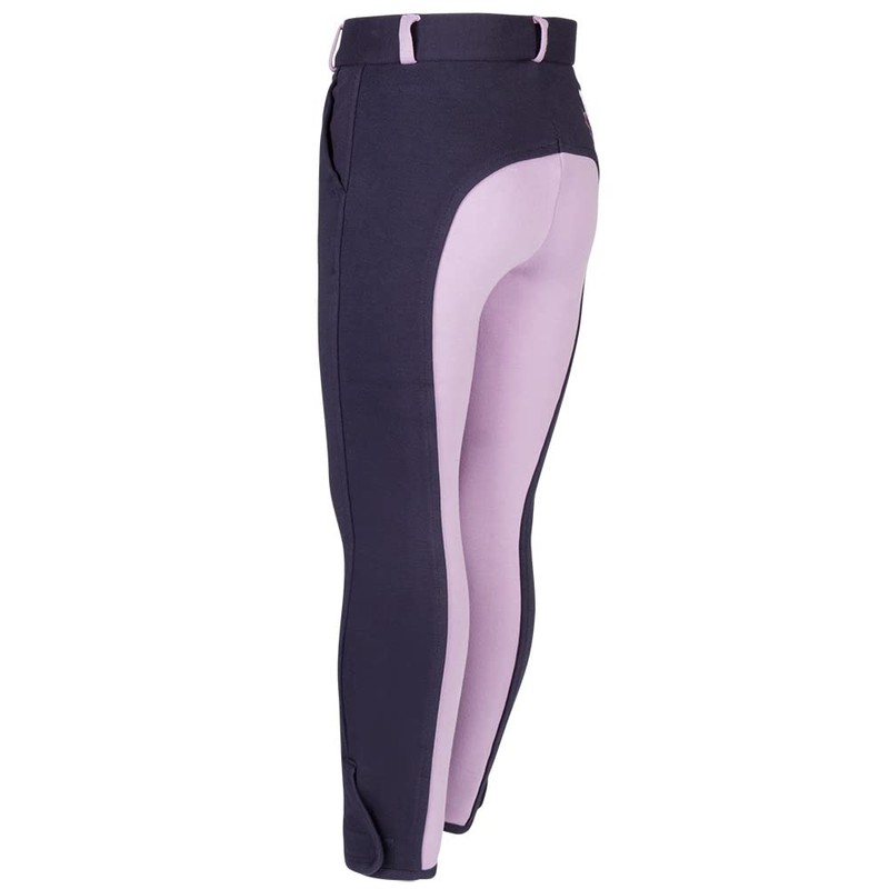 PFIFF Elisa - Pantaloni da Equitazione per Bambini, Blu (Blu/Lilla),