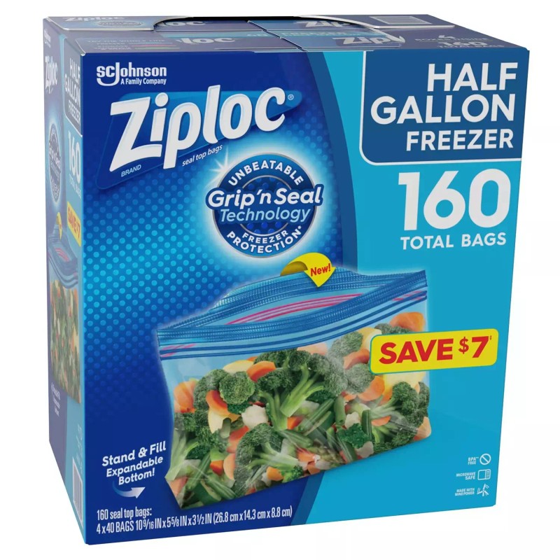 Ziploc Half Gallon Freezer Bags (160 ct.) Great Price