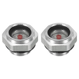 PATIKIL Air Compressor Oil Sight Glass, 2 Pack M16*1.5 Male Thread Aluminum Alloy Oil Liquid Level Gauge Air Compressor Parts with O-Ring