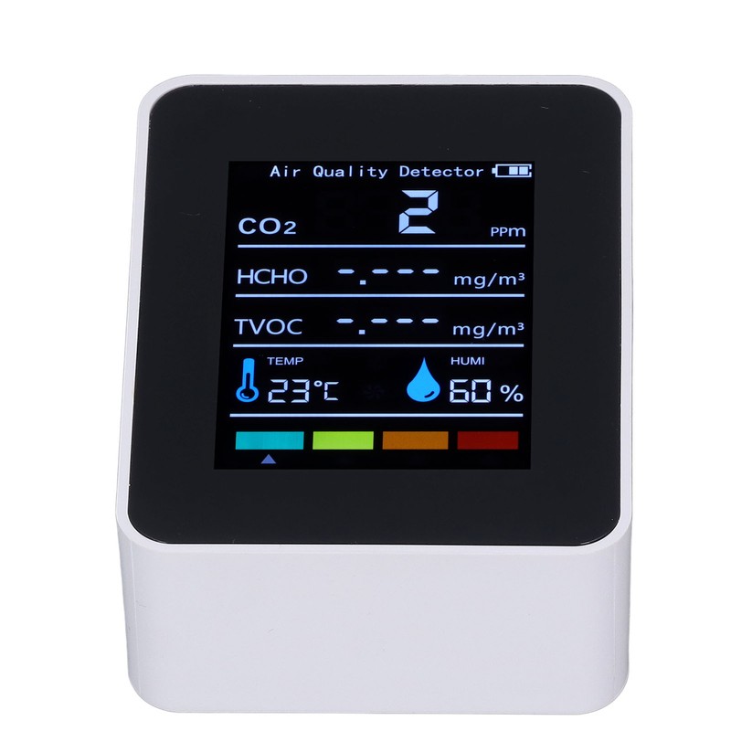 White Infrared CO2 Detector Realtime Reading Accurate Carbon Dioxide Temperature