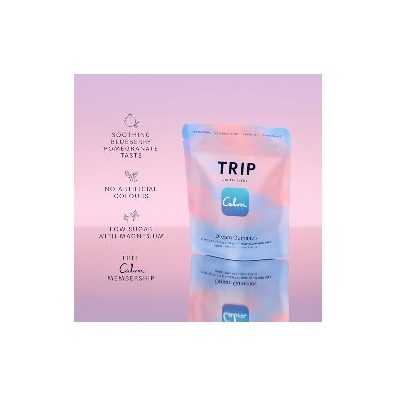 Trip Dream Gummies Pomegranate & Blueberry | Night-Time Magnesium Supplements
